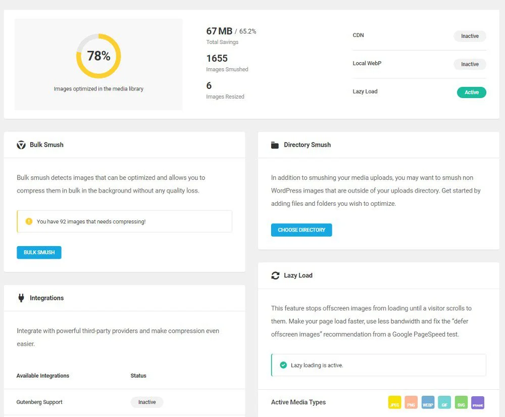 Configure any remaining smush features