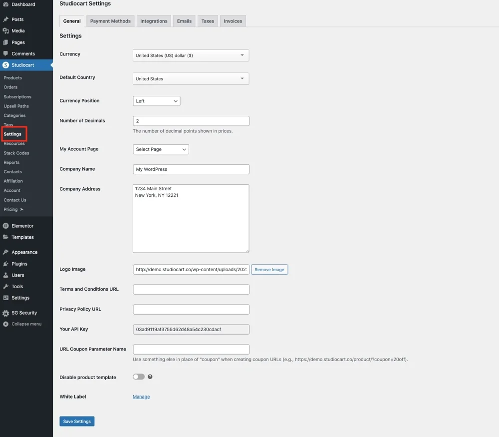 Configure general settings